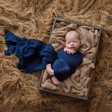 Load image into Gallery viewer, Babymoon Mohair Stretchable Baby Photography Shoot Wrap Cloth - Pack Of 2 ( Darkblue-Grey )