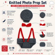 Load image into Gallery viewer, Babymoon Captain Newborn Photography Crochet Outfit Costume