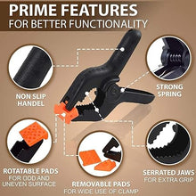 Load image into Gallery viewer, Babymoon 4.7inch/12cm Clamps Clips, Photography Backdrop Support Spring Clamps for Background Muslin, Canvas, Paper, Chromakey Screen, Backdrop Stand, Woodworking, Crafts | Black