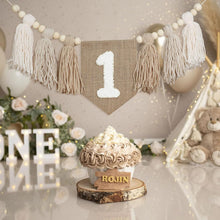 Load image into Gallery viewer, Babymoon 1st Birthday Wall Hanging | High Chair Birthday Banner | Baby Photoshoot Props Birthday