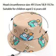 Load image into Gallery viewer, Babymoon Dinosaur Baby Boys Girls Kids Summer Cap with Head String Sun Beach Hat | Brown | 2-6 Year