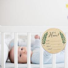 Load image into Gallery viewer, Babymoon Wooden 7pc Double Sided Monthly Baby Milestone Cards | Baby Growth Cards | Monthly Cards | Baby Shower Gifts