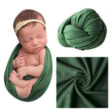 Load image into Gallery viewer, Babymoon Jersey Stretchable Baby Photography Shoot Wrap Cloth- Persian Green
