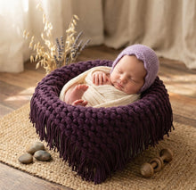 Load image into Gallery viewer, Babymoon Petal Layer Blanket Basket Filler | Baby Photography Props| Purple