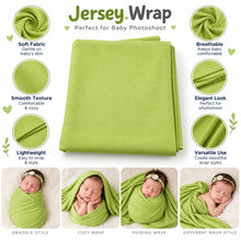 Load image into Gallery viewer, Babymoon Jersey Stretchable Baby Photography Shoot Wrap Cloth | Lime Green