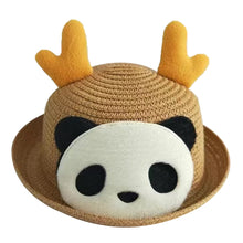 Load image into Gallery viewer, Babymoon Panda Baby Summer Spring Kids Cap with String | 2-8 Years | Brown