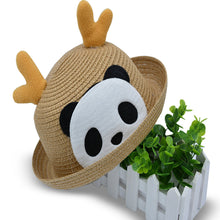 Load image into Gallery viewer, Babymoon Panda Baby Summer Spring Kids Cap with String | 2-8 Years | Brown