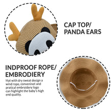 Load image into Gallery viewer, Babymoon Panda Baby Summer Spring Kids Cap with String | 2-8 Years | Brown