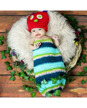 Load image into Gallery viewer, Babymoon Caterpillar Set Pouch Wrap with Cap Newborn Photography Props