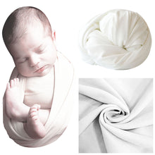Load image into Gallery viewer, Babymoon Jersey Stretchable Baby Photography Shoot Wrap Cloth- Snow White