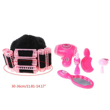 Load image into Gallery viewer, Babymoon | Set of 9 | Baby Hair Curler Wig with Hair Dressing & Make up Kit | Baby Photoshoot Props | Pink