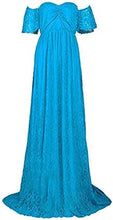 Load image into Gallery viewer, Babymoon Off Shoulder Maternity Gown Dress - Aqua