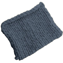 Load image into Gallery viewer, Babymoon Marino Wool Knit Throw Basket Filler Blanket Baby Photography Photoshoot Props | Navy Blue