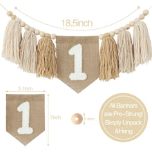 Load image into Gallery viewer, Babymoon 1st Birthday Wall Hanging | High Chair Birthday Banner | Baby Photoshoot Props Birthday