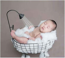 Load image into Gallery viewer, Babymoon Metal Bath Tub with Shower| Without Foam | Baby Basket Photography Prop | Black