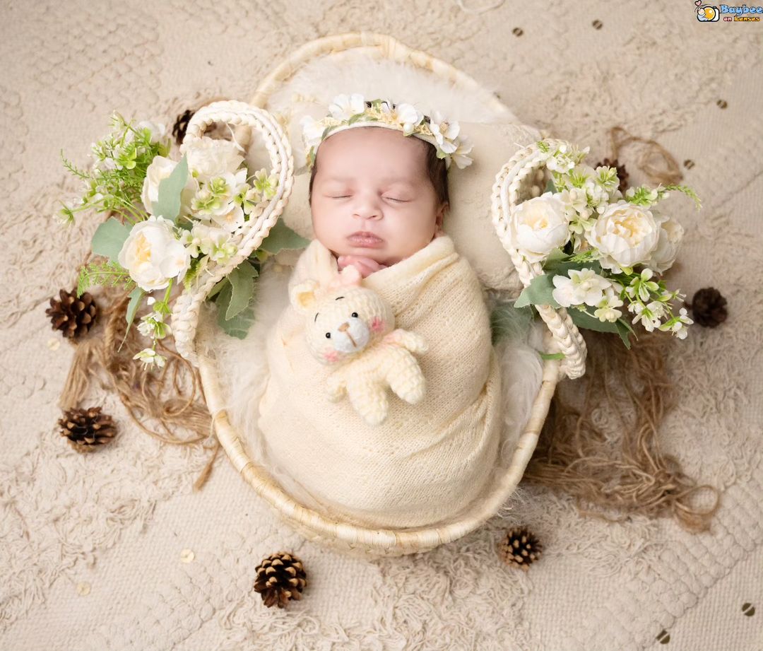 Babymoon Woven Straw Basket Baby Photoshoot Photography Props Furniture