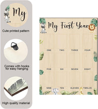 Load image into Gallery viewer, Babymoon 1yr Birth Announcement Photo Frame | Photo Board | Nursery Home Décor | Baby Shower Gift | Baby Growth Display | Baby Photography Props