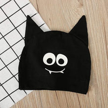 Load image into Gallery viewer, Babymoon | Set of 2 | Baby Bat Ears Cap & Costume | Baby Photoshoot Props | Halloween Costume | 12-18 Months