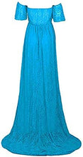 Load image into Gallery viewer, Babymoon Off Shoulder Maternity Gown Dress - Aqua
