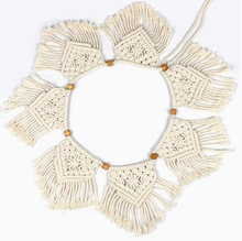 Load image into Gallery viewer, Babymoon Macrame Photography Wall Hanging Banner - White