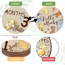 Load image into Gallery viewer, Babymoon Wooden 7pc Double Sided Monthly Baby Milestone Cards | Baby Growth Cards | Monthly Cards | Baby Shower Gifts