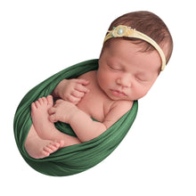 Load image into Gallery viewer, Babymoon Jersey Stretchable Baby Photography Shoot Wrap Cloth- Persian Green