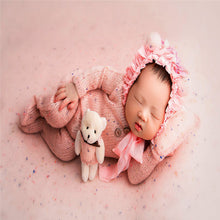 Load image into Gallery viewer, Babymoon | Set Of 4 | Romper, Pillow, Bear &amp; Hat | Costume | Baby Photography Props | Pink
