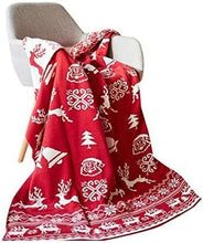 Load image into Gallery viewer, Babymoon Knitted Christmas Snowflake Santa Layer Blanket | Basket Filler | Baby Photography Props