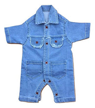 Load image into Gallery viewer, Babymoon Newborn Photography Props | Baby Photoshoot Props | Costume | Romper | Baby Props for Photoshoot | Denim Romper | Blue