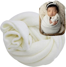 Load image into Gallery viewer, Babymoon Knitted Premium Wool Wrap | Baby Photography Shoot Wrap | White