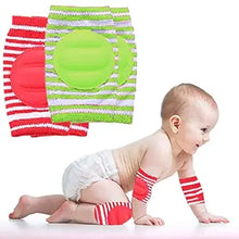 Load image into Gallery viewer, Babymoon Kids Padded Knee Pads for Crawling, Anti-Slip Stretchable Cotton Pack of 2 - Red & Green