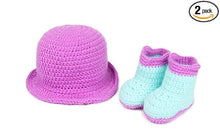 Load image into Gallery viewer, Babymoon Baby Photography Props Hat and Booties - Set of 2