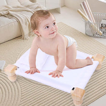 Load image into Gallery viewer, Babymoon Velvet Cover Wooden Bed | Wooden Properties | Pillow | Baby Photoshoot Props | White