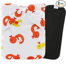 Load image into Gallery viewer, Babymoon 1 Cloth Diaper with 5Layers Grey Insert Premium Adjustable Reusable Cloth Diaper (Duck)
