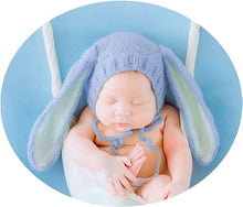 Load image into Gallery viewer, Babymoon Big Rabbit Ears Bonnet Hat | Baby Photography Hat | Blue