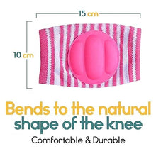 Load image into Gallery viewer, Babymoon Kids Padded Knee Pads for Crawling, Anti-Slip Stretchable Cotton Pack of 2 - Pink &amp; Yellow
