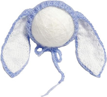 Load image into Gallery viewer, Babymoon Big Rabbit Ears Bonnet Hat | Baby Photography Hat | Blue