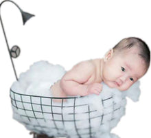 Load image into Gallery viewer, Babymoon Metal Bath Tub with Shower| Without Foam | Baby Basket Photography Prop | Black