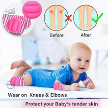 Load image into Gallery viewer, Babymoon Kids Padded Knee Pads for Crawling, Anti-Slip Stretchable Cotton | Pack of 3 | Red, Yellow & Blue