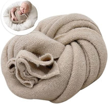 Load image into Gallery viewer, Babymoon Knitted Premium Wool Wrap | Baby Photography Shoot Wrap | Khaki