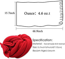 Load image into Gallery viewer, Babymoon Knitted Premium Wool Wrap | Baby Photography Shoot Wrap | Red