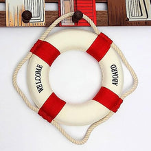 Load image into Gallery viewer, Babymoon Mediterranean Sailing Welcome on Board Life Swimming Ring | Beach Sea Style | Baby Photography Prop - Red
