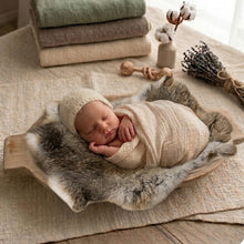 Load image into Gallery viewer, Babymoon Rabbit Fur | Basket Filler | Baby Photography Props | Dual Tone | Grey White