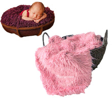 Load image into Gallery viewer, Babymoon Faux Fur Throw Basket Filler Blanket Baby Photography Photoshoot Props Flokati - Pink