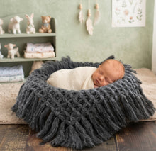 Load image into Gallery viewer, Babymoon Petal Layer Blanket Basket Filler | Baby Photography Props| Grey