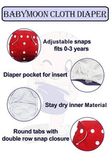 Load image into Gallery viewer, Babymoon | Set of 14 | Cloth Diaper with 5Layers Grey Insert Premium Adjustable Reusable Cloth Diaper