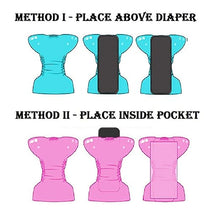 Load image into Gallery viewer, Babymoon 1 Cloth Diaper with 2 5Layers Grey Insert Premium Adjustable Reusable Cloth Diaper | Blue Space Shuttle