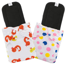Load image into Gallery viewer, Babymoon | Set of 4 | Cloth Diaper with 5Layers Grey Insert Premium Adjustable Reusable Cloth Diaper | Duck | Pinkdot