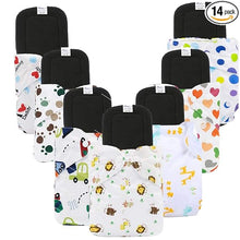 Load image into Gallery viewer, Babymoon | Set of 14 | Cloth Diaper with 5Layers Grey Insert Premium Adjustable Reusable Cloth Diaper