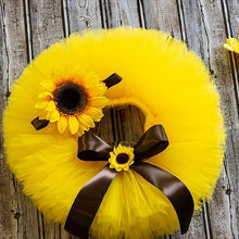 Load image into Gallery viewer, Babymoon Sunflower Costume | Tutu Skirt with Hairband | 0-1 Month | Set of 2 | Yellow